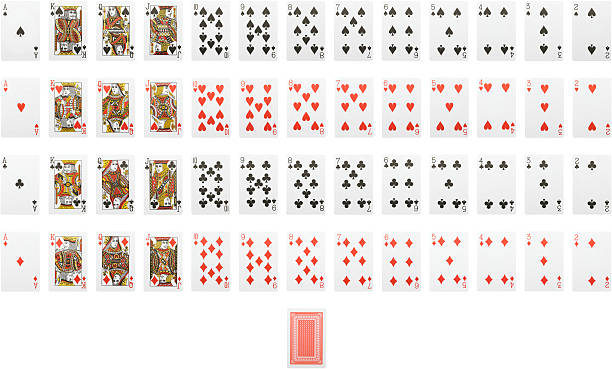 playing card deck - aas kaarten stockfoto's en -beelden