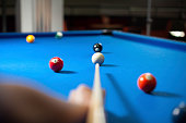 istock Playing Pool game - Eight ball 518503933