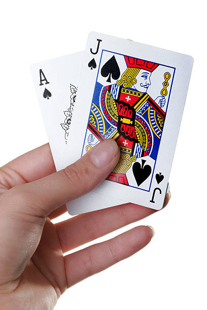 Poker hand stock photo