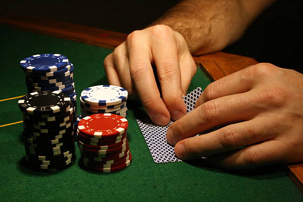poker hands stock photo