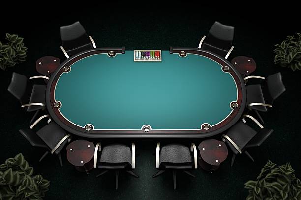 Poker table with chairs stock photo