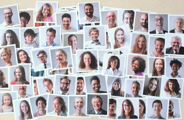 Polaroid pictures Polaroid portrait pictures multiracial group photos stock pictures, royalty-free photos & images