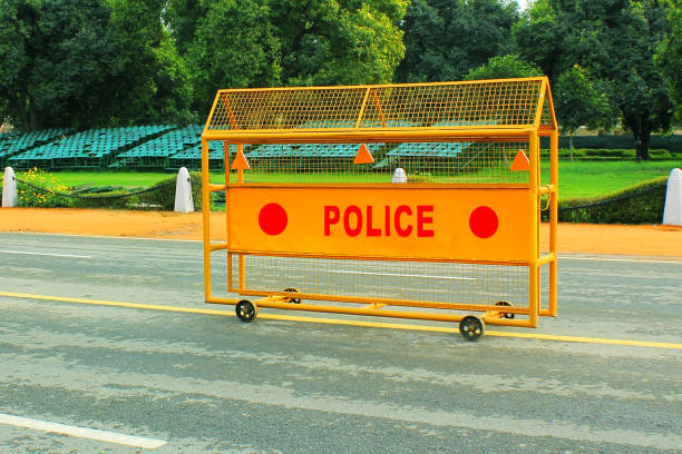 Police Barricade stock photo