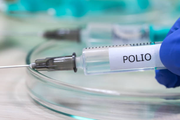 소아마비 예방 접종 주사기 배경 - polio 뉴스 사진 이미지
