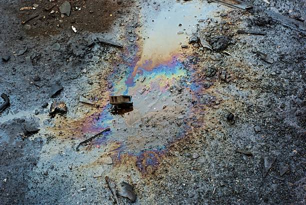 Polluted Oil-Spill stock photo