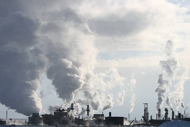 Pollution From Large Refinery stock photo