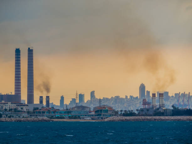 Pollution in Beirut, Lebanon stock photo