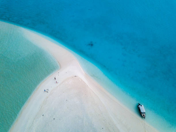 波利尼西亞庫克島的熱帶天堂鳥瞰圖 - cook islands 個照片及圖片檔