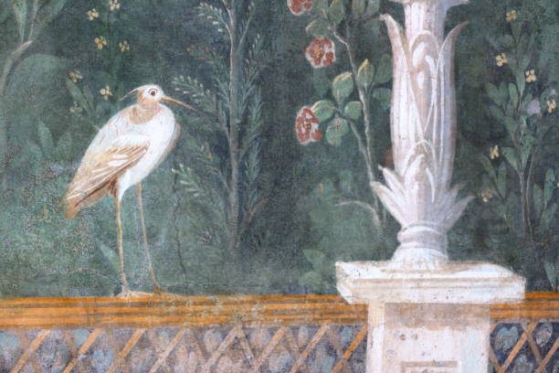 Pompeii, Italy: fresco Pompeii, Italy: fresco paintings on ancient Roman walls fresco stock pictures, royalty-free photos & images