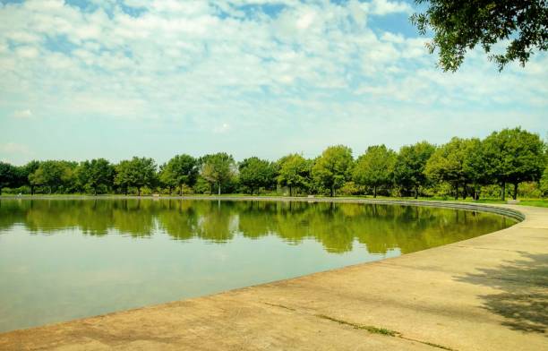 Pond at Sylvan Rodriguez Park stock photo