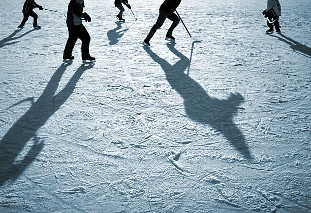 Pond Hockey Game stock photo
