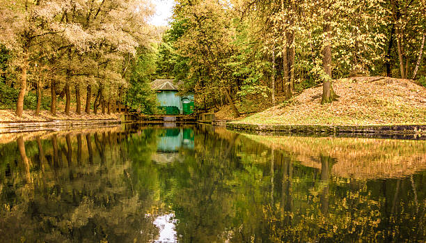 Pond in Gorky Park stock photo