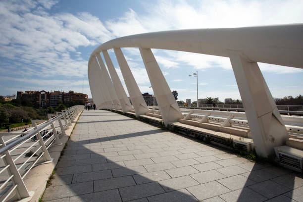 Pont de l'Exposicio bridge in Valencia stock photo