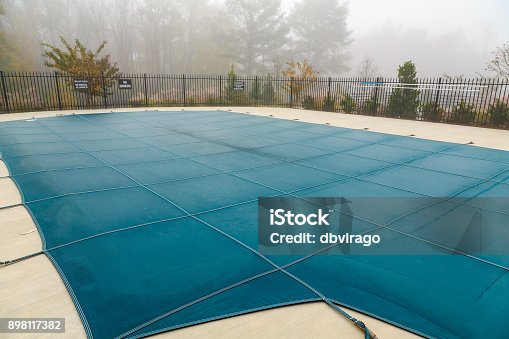 istock Pool Cover in Fog 898117382