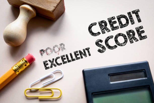 Poor and Excellent credit score stock photo