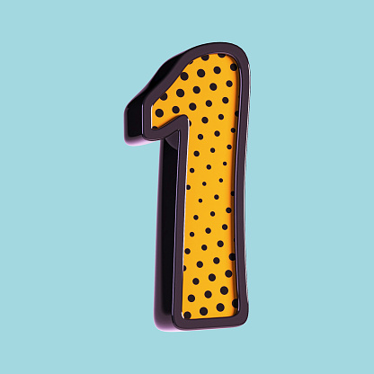 Pop Art Font Number 1 Stock Photo - Download Image Now - iStock