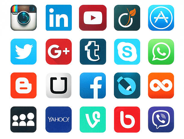 popular ícones de mídia social - whatsapp - fotografias e filmes do acervo