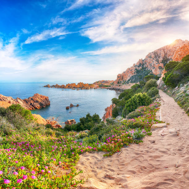 Popular travel destination on Sardinia Italy stock photo