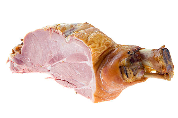 Pork gammon on a bone stock photo
