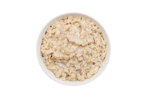 Porridge Oatmeal On A White Background Isolated Stock Photo - Download ...
