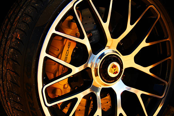 Porsche tyre stock photo