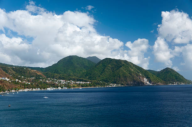 Port City of Roseau, Dominica - West Indies stock photo