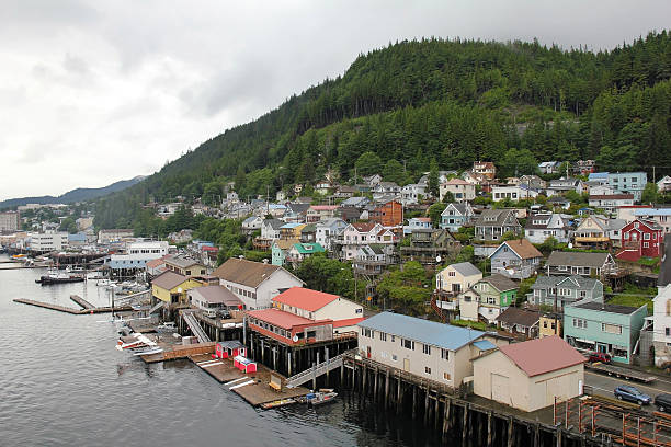 Port of Ketchikan in Alaska stock photo