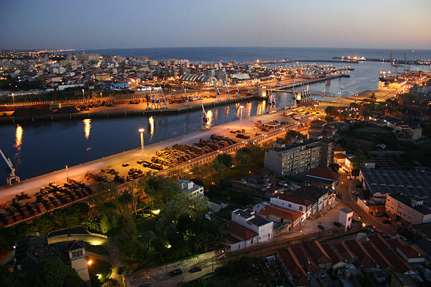 Port of Leixões by Nigth stock photo