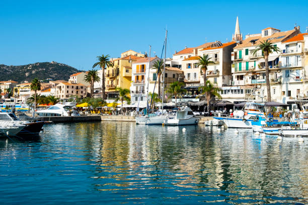 Port of Porto-Vecchio, in Corsica, France stock photo
