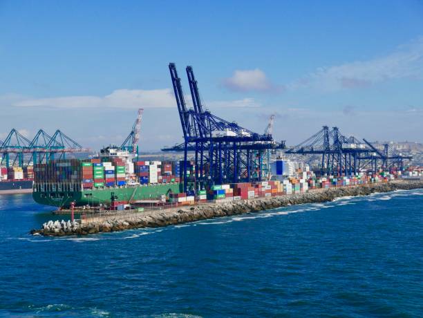 Port of San Antonio, Chile stock photo