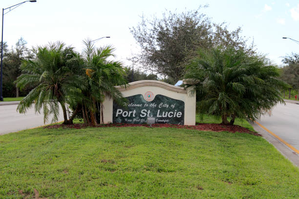 Port St. Lucie, Florida Welcome Sign stock photo
