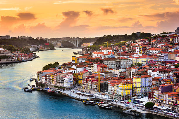 porto, portugal on the river - portugal stok fotoğraflar ve resimler