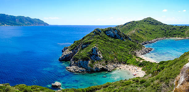 Porto Timoni, the best beach in Corfu island, Greece. Important stock photo
