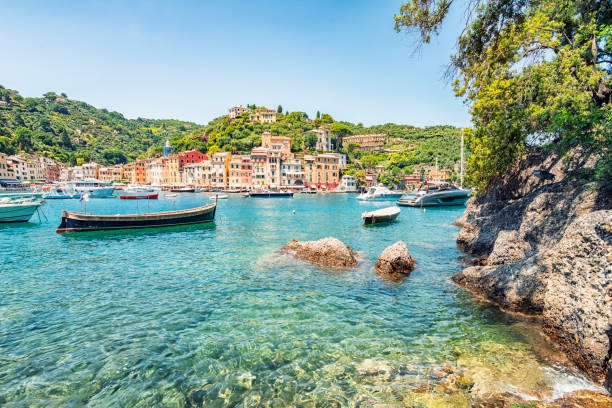 Portofino village in Italy stock photo