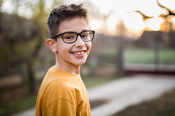 Portrait boy Photo of portrait boy outdoots 8 9 years stock pictures, royalty-free photos & images