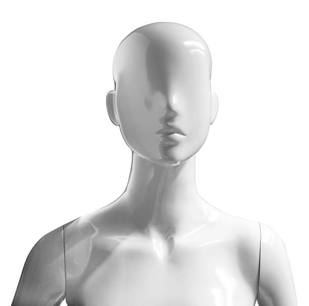 portrait model The front view portrait of a fashion mannequin object isolated on white background. mannequin stock pictures, royalty-free photos & images