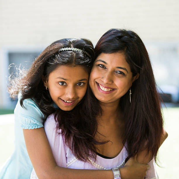 Portrait Mother and Daughter  indian ethnicity photos stock pictures, royalty-free photos & images