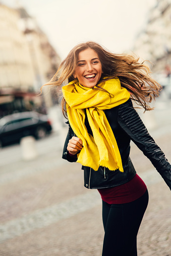 Portrait of a happy woman stock photo