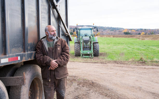 Portrait of a male farmer at work stock photo