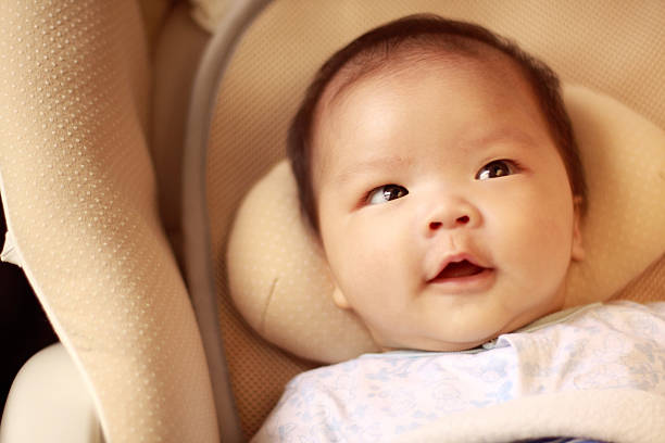 Portrait of a smiling baby stock photo
