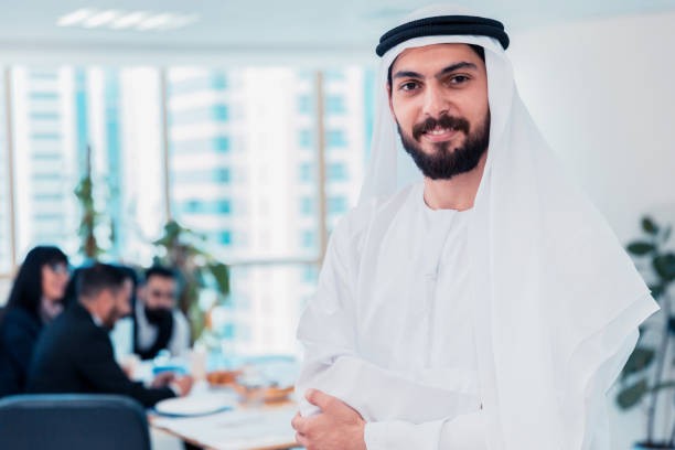 Portrait of a Successful Emirati Arab Businessman stock photo