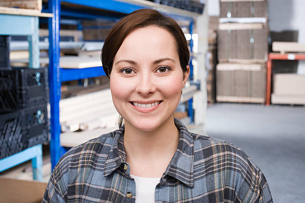 Portrait of a warehouse worker stock photo