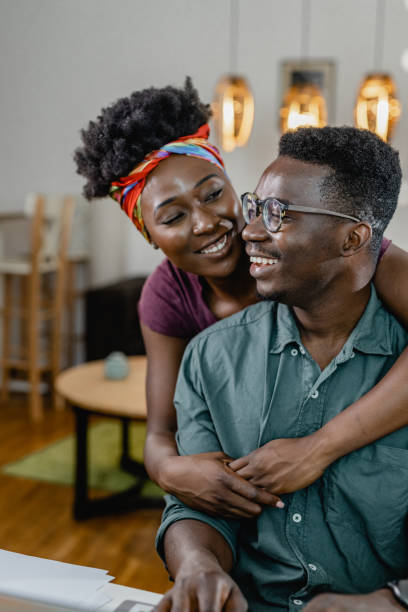 Portrait of a young African-American couple stock photo