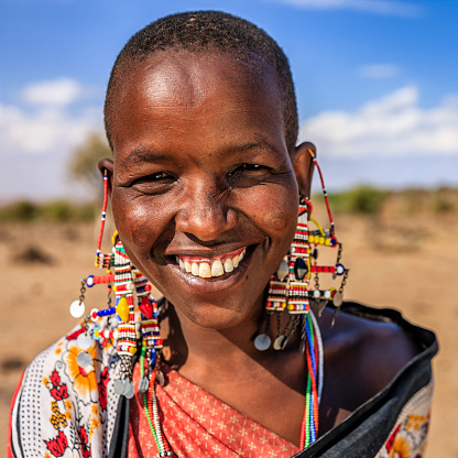Portrait Of African Woman From Maasai Tribe Kenya Africa Stock Photo -  Download Image Now - iStock