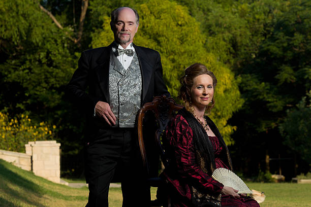 Portrait of an Adult Victorian Couple stock photo