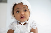 istock Portrait of baby with hat 1392393947