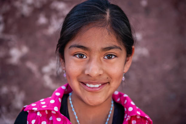 Portrait of beauty Peruvian girl in Pisac, The Sacred Valley The Sacred Valley of the Incas or Urubamba Valley is a valley in the Andes  of Peru, close to the Inca capital of Cusco and below the ancient sacred city of Machu Picchu. The valley is generally understood to include everything between Pisac  and Ollantaytambo, parallel to the Urubamba River, or Vilcanota River or Wilcamayu, as this Sacred river is called when passing through the valley. It is fed by numerous rivers which descend through adjoining valleys and gorges, and contains numerous archaeological remains and villages. The valley was appreciated by the Incas due to its special geographical and climatic qualities. It was one of the empire's main points for the extraction of natural wealth, and the best place for maize production in Peru.http://bhphoto.pl/IS/peru_380.jpg peru girl stock pictures, royalty-free photos & images