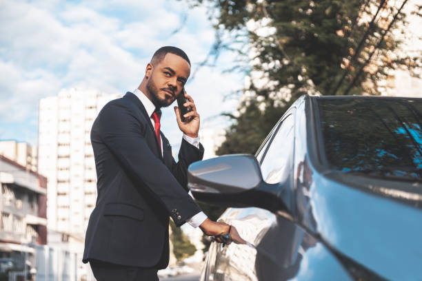 Portrait of business man Business Finance and Industry, Businesswear, Copy Space, Corporate Business, Afro man driving suit stock pictures, royalty-free photos & images