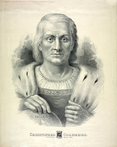 Portrait of Christopher Columbus stock photo