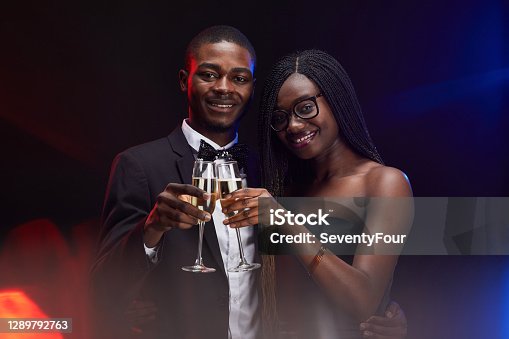 istock Portrait of Elegant African-American Couple at Party 1289792763